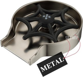 Glass Rinser for Kitchen Sink - Metal Brushed Nickel Cup Washer, Faucet Cup Rinser Cleaner Kitchen Sink Bottle Washer for Bar