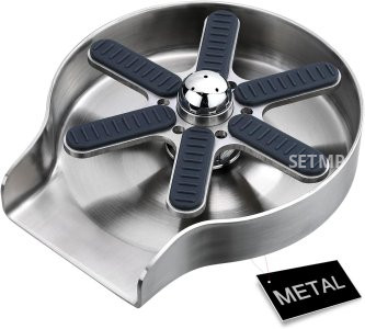 Vista Glass Rinser for Kitchen Sink Stainless Steel Cup Cleaner for Sink Cup Washer Kitchen for Glass Cup Rinser Washing for Kitchen, Bar - Silver